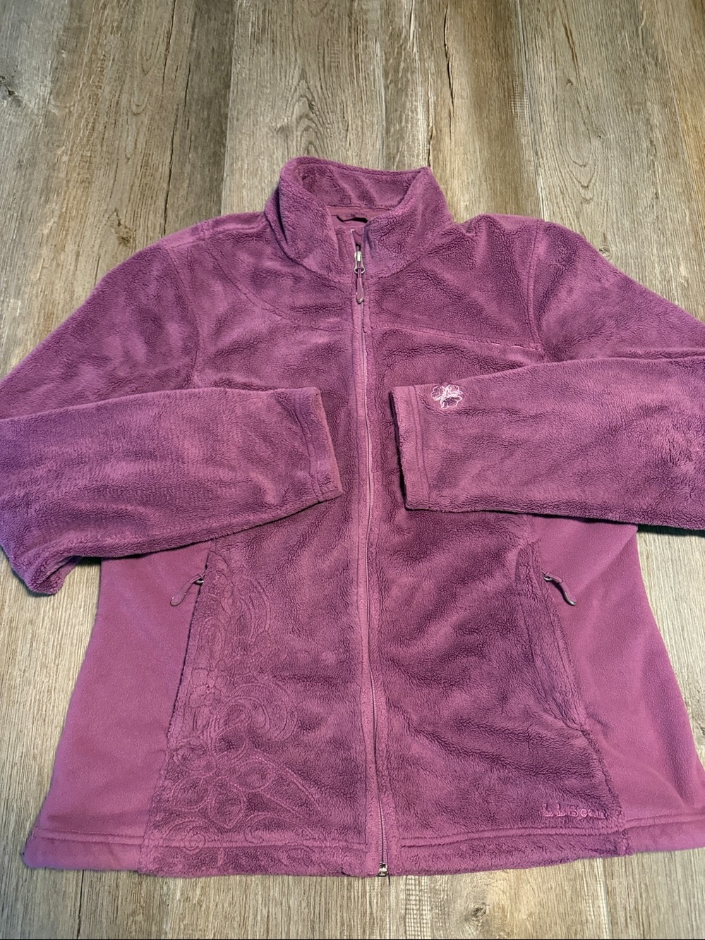 L.L. Bean Women's Mauve Full-Zip Fleece Jacket